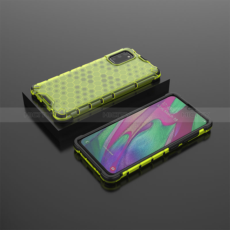 Silikon Schutzhülle Rahmen Tasche Hülle Durchsichtig Transparent 360 Grad Ganzkörper AM2 für Samsung Galaxy A41 Grün