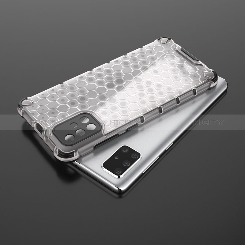Silikon Schutzhülle Rahmen Tasche Hülle Durchsichtig Transparent 360 Grad Ganzkörper AM2 für Samsung Galaxy A71 4G A715 groß