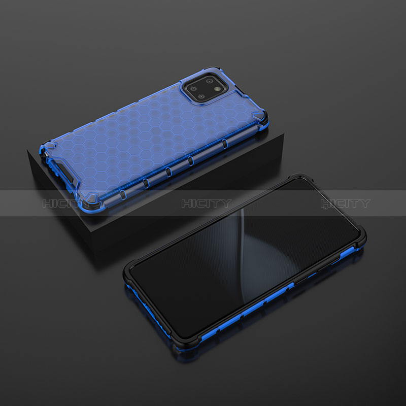 Silikon Schutzhülle Rahmen Tasche Hülle Durchsichtig Transparent 360 Grad Ganzkörper AM2 für Samsung Galaxy A81 Blau Plus