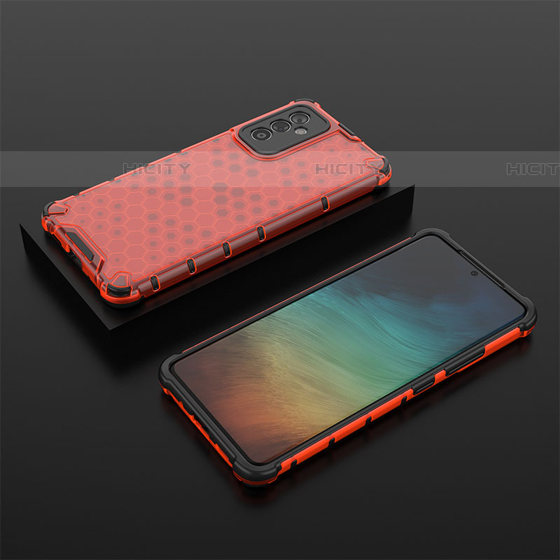 Silikon Schutzhülle Rahmen Tasche Hülle Durchsichtig Transparent 360 Grad Ganzkörper AM2 für Samsung Galaxy A82 5G Rot