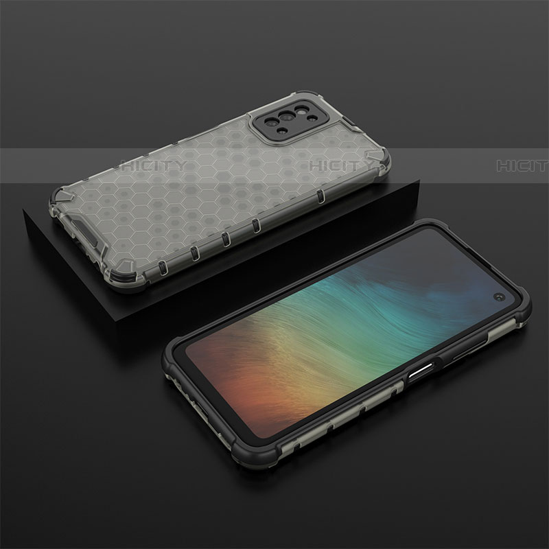 Silikon Schutzhülle Rahmen Tasche Hülle Durchsichtig Transparent 360 Grad Ganzkörper AM2 für Samsung Galaxy F52 5G Schwarz Plus
