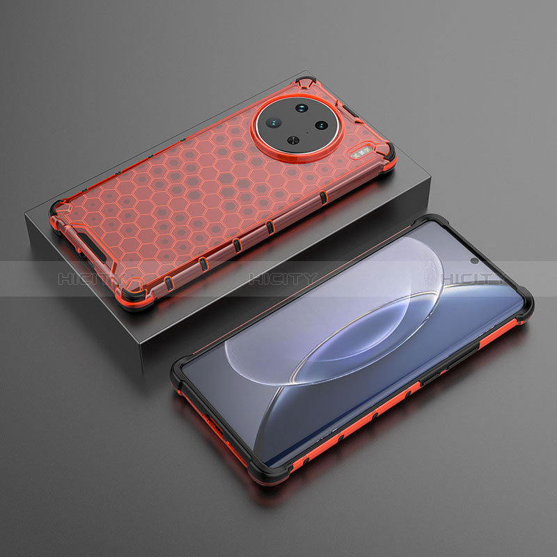 Silikon Schutzhülle Rahmen Tasche Hülle Durchsichtig Transparent 360 Grad Ganzkörper AM2 für Vivo X90 Pro 5G