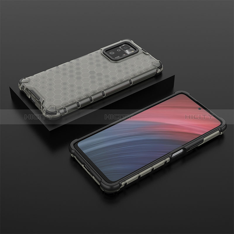 Silikon Schutzhülle Rahmen Tasche Hülle Durchsichtig Transparent 360 Grad Ganzkörper AM2 für Xiaomi Redmi Note 10 Pro 5G Schwarz Plus