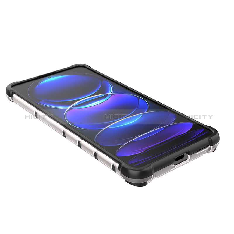 Silikon Schutzhülle Rahmen Tasche Hülle Durchsichtig Transparent 360 Grad Ganzkörper AM2 für Xiaomi Redmi Note 12 Explorer groß