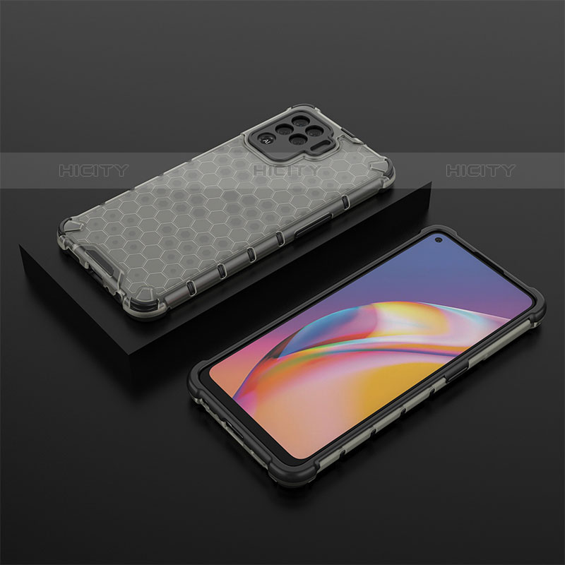 Silikon Schutzhülle Rahmen Tasche Hülle Durchsichtig Transparent 360 Grad Ganzkörper AM3 für Oppo F19 Pro Schwarz