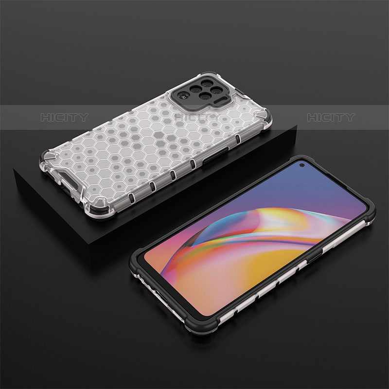 Silikon Schutzhülle Rahmen Tasche Hülle Durchsichtig Transparent 360 Grad Ganzkörper AM3 für Oppo F19 Pro Weiß