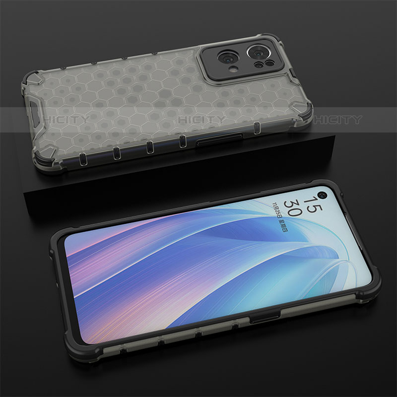 Silikon Schutzhülle Rahmen Tasche Hülle Durchsichtig Transparent 360 Grad Ganzkörper AM3 für Oppo Reno7 Pro 5G Schwarz