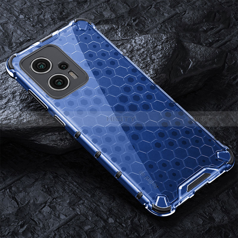 Silikon Schutzhülle Rahmen Tasche Hülle Durchsichtig Transparent 360 Grad Ganzkörper AM3 für Xiaomi Poco X4 GT 5G Blau Plus