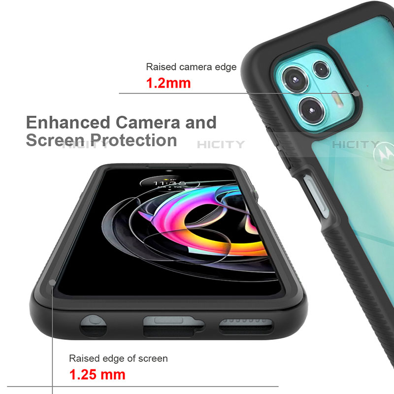 Silikon Schutzhülle Rahmen Tasche Hülle Durchsichtig Transparent 360 Grad Ganzkörper für Motorola Moto Edge 20 Lite 5G