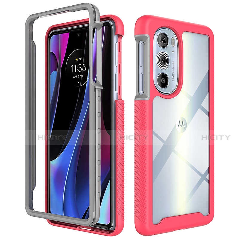 Silikon Schutzhülle Rahmen Tasche Hülle Durchsichtig Transparent 360 Grad Ganzkörper für Motorola Moto Edge 30 Pro 5G