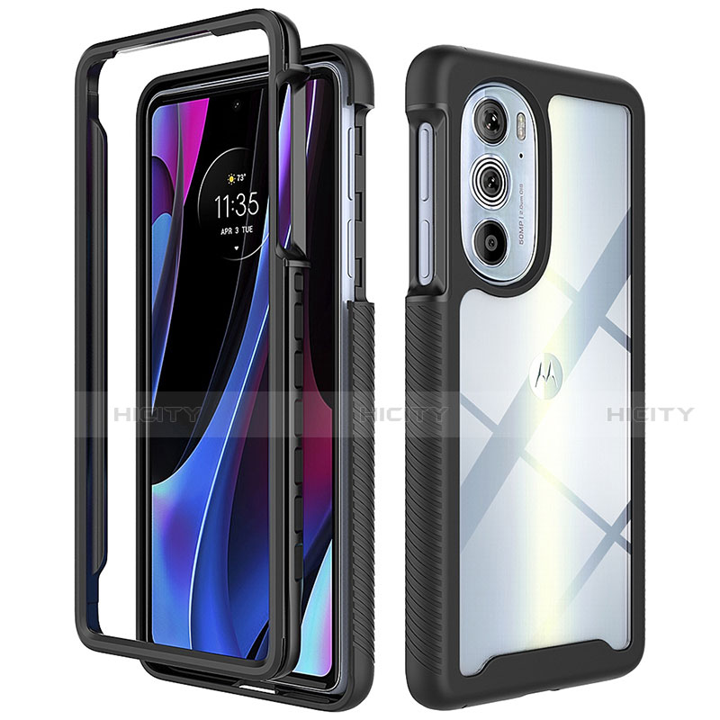 Silikon Schutzhülle Rahmen Tasche Hülle Durchsichtig Transparent 360 Grad Ganzkörper für Motorola Moto Edge 30 Pro 5G