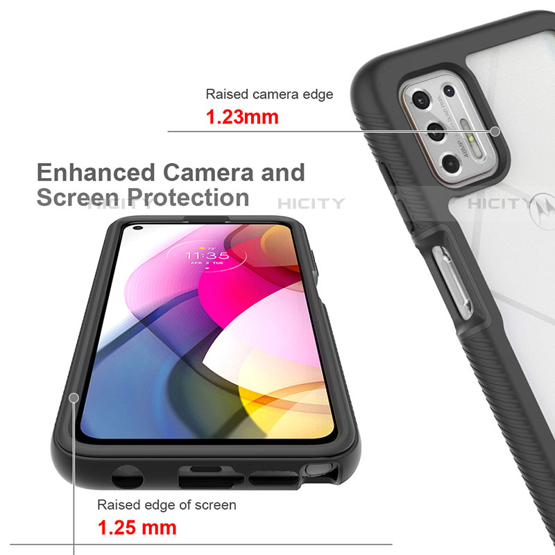 Silikon Schutzhülle Rahmen Tasche Hülle Durchsichtig Transparent 360 Grad Ganzkörper für Motorola Moto G Stylus (2021) groß