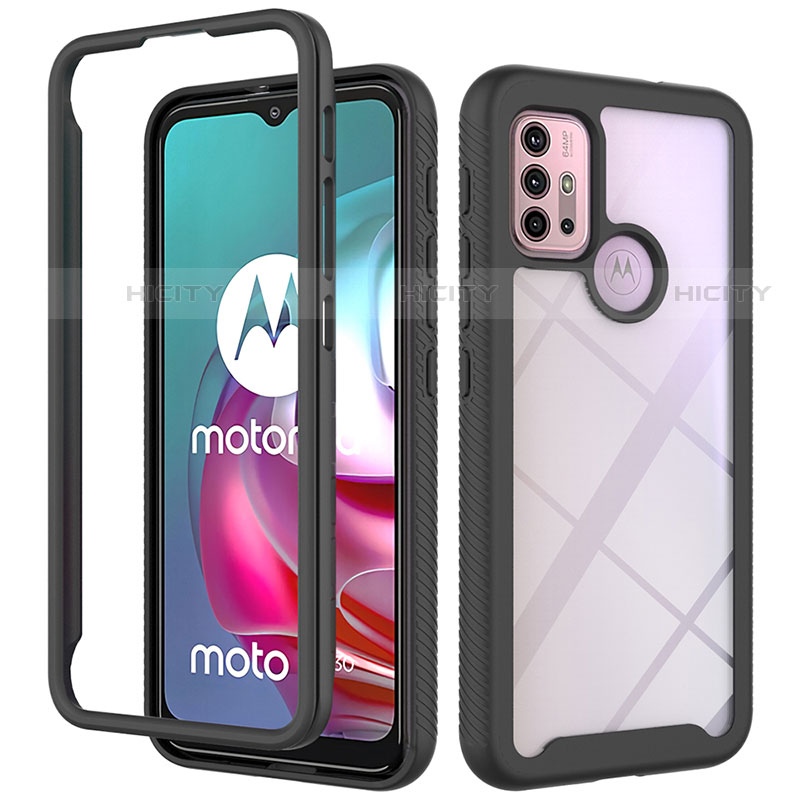 Silikon Schutzhülle Rahmen Tasche Hülle Durchsichtig Transparent 360 Grad Ganzkörper für Motorola Moto G20 groß