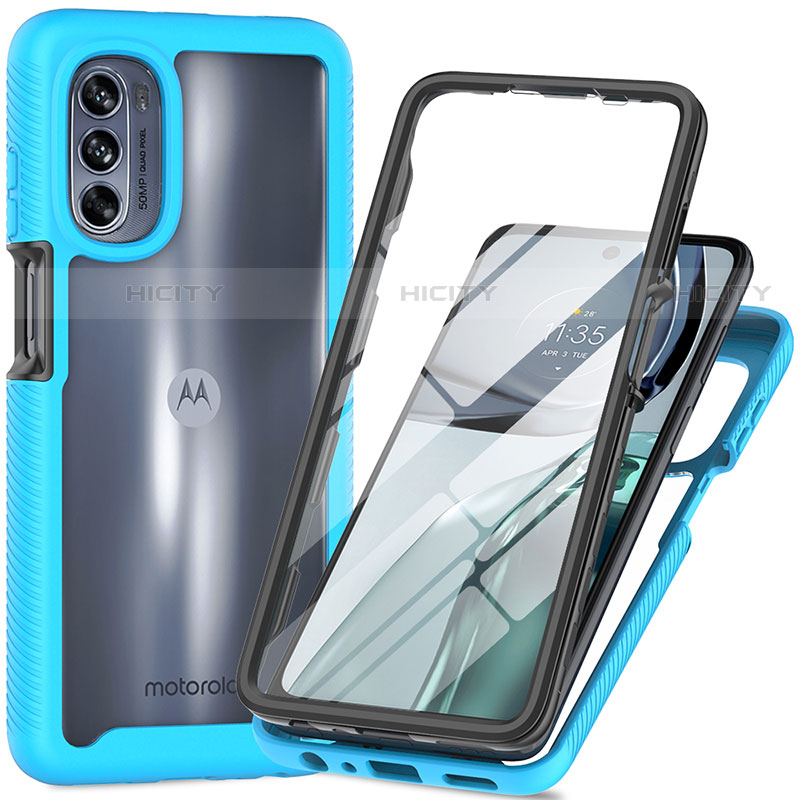 Silikon Schutzhülle Rahmen Tasche Hülle Durchsichtig Transparent 360 Grad Ganzkörper für Motorola Moto G62 5G