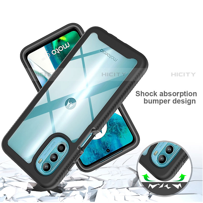 Silikon Schutzhülle Rahmen Tasche Hülle Durchsichtig Transparent 360 Grad Ganzkörper für Motorola Moto G71s 5G