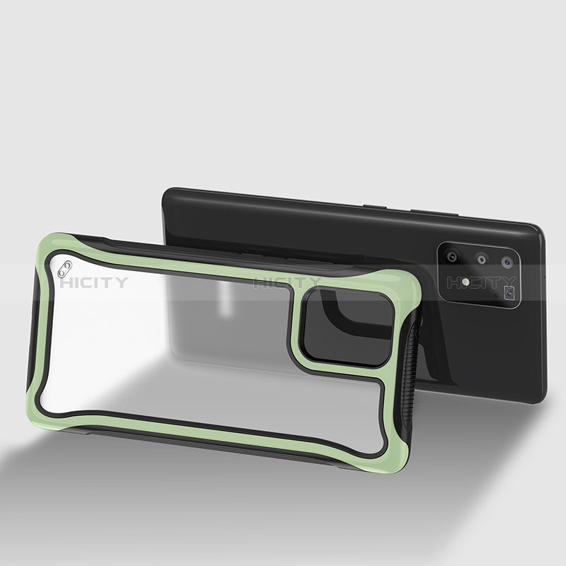 Silikon Schutzhülle Rahmen Tasche Hülle Durchsichtig Transparent 360 Grad Ganzkörper für Samsung Galaxy A91 Minzgrün