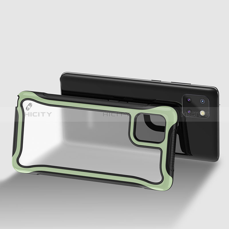 Silikon Schutzhülle Rahmen Tasche Hülle Durchsichtig Transparent 360 Grad Ganzkörper für Samsung Galaxy Note 10 Lite Minzgrün