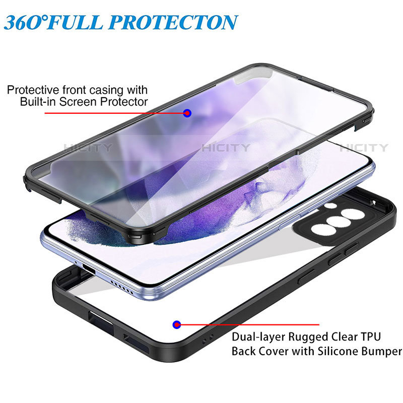 Silikon Schutzhülle Rahmen Tasche Hülle Durchsichtig Transparent 360 Grad Ganzkörper für Samsung Galaxy S21 FE 5G groß