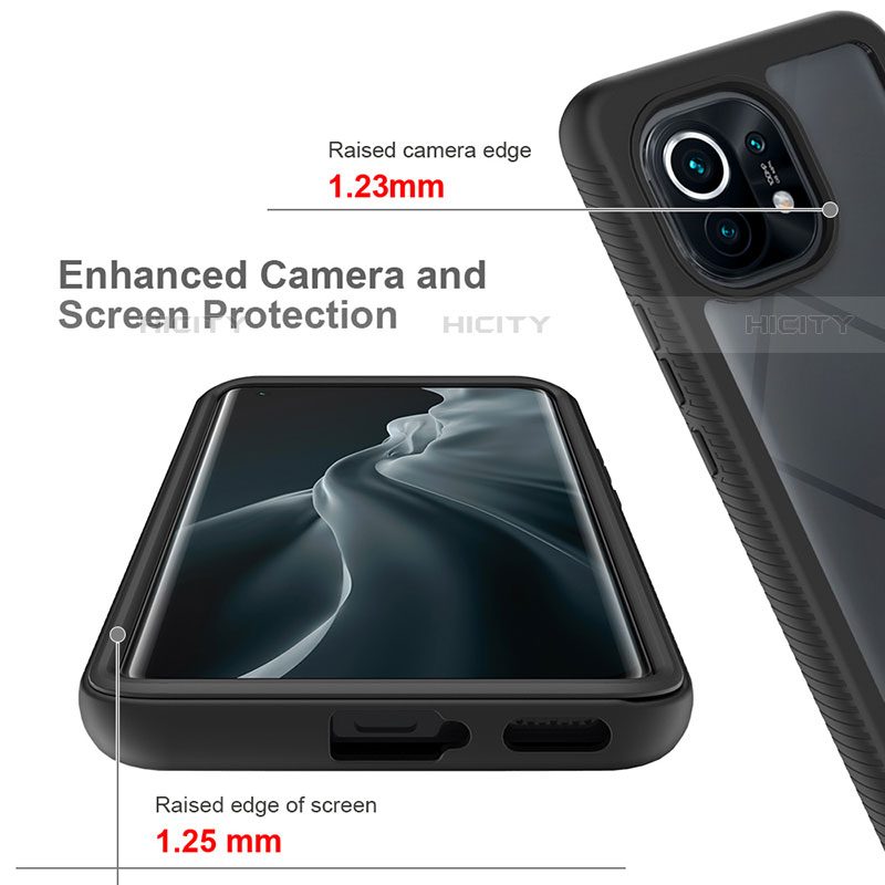 Silikon Schutzhülle Rahmen Tasche Hülle Durchsichtig Transparent 360 Grad Ganzkörper für Xiaomi Mi 11 Lite 5G