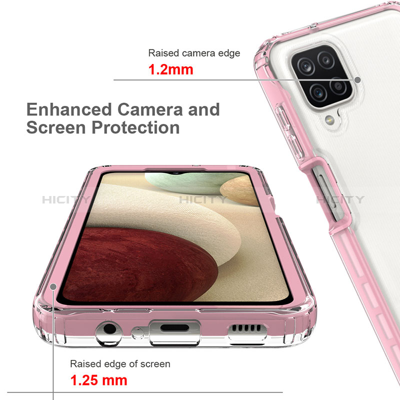 Silikon Schutzhülle Rahmen Tasche Hülle Durchsichtig Transparent 360 Grad Ganzkörper JX1 für Samsung Galaxy A12