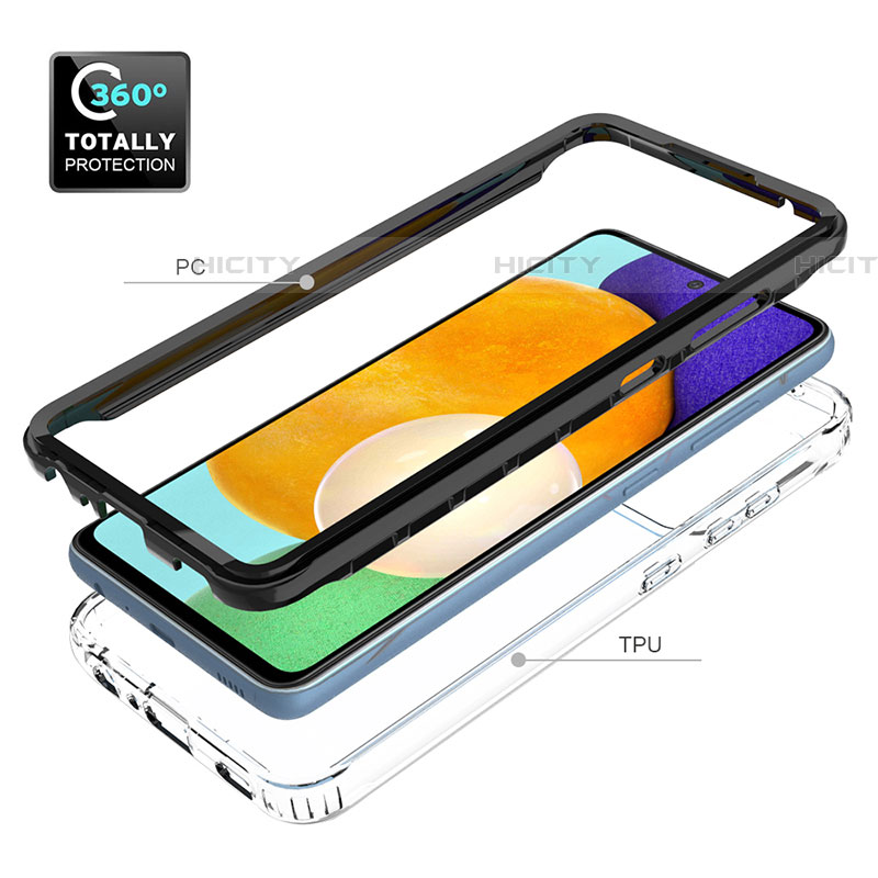 Silikon Schutzhülle Rahmen Tasche Hülle Durchsichtig Transparent 360 Grad Ganzkörper JX1 für Samsung Galaxy A52 4G