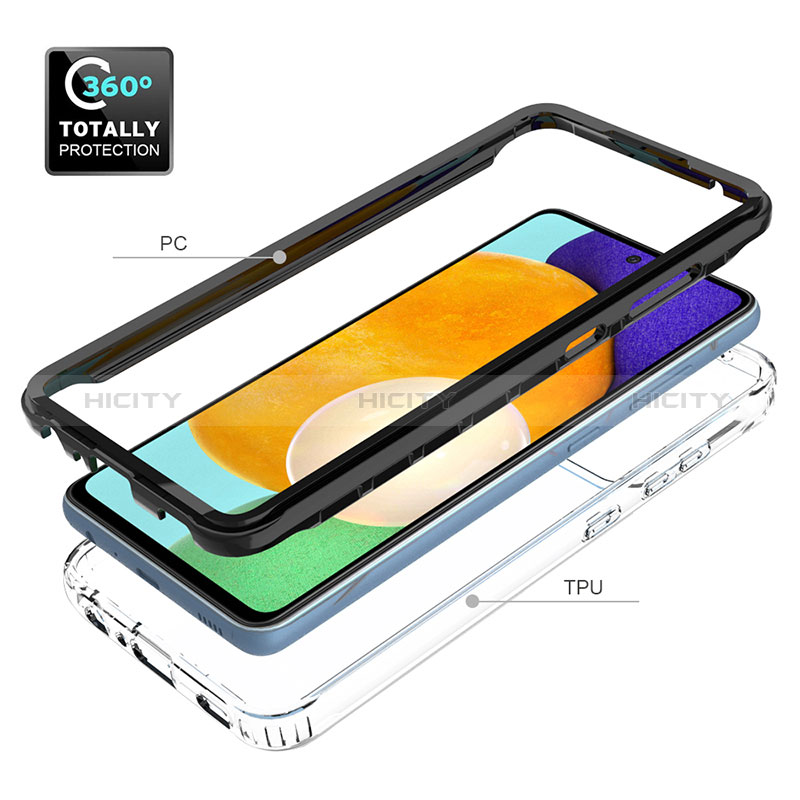 Silikon Schutzhülle Rahmen Tasche Hülle Durchsichtig Transparent 360 Grad Ganzkörper JX1 für Samsung Galaxy A52s 5G