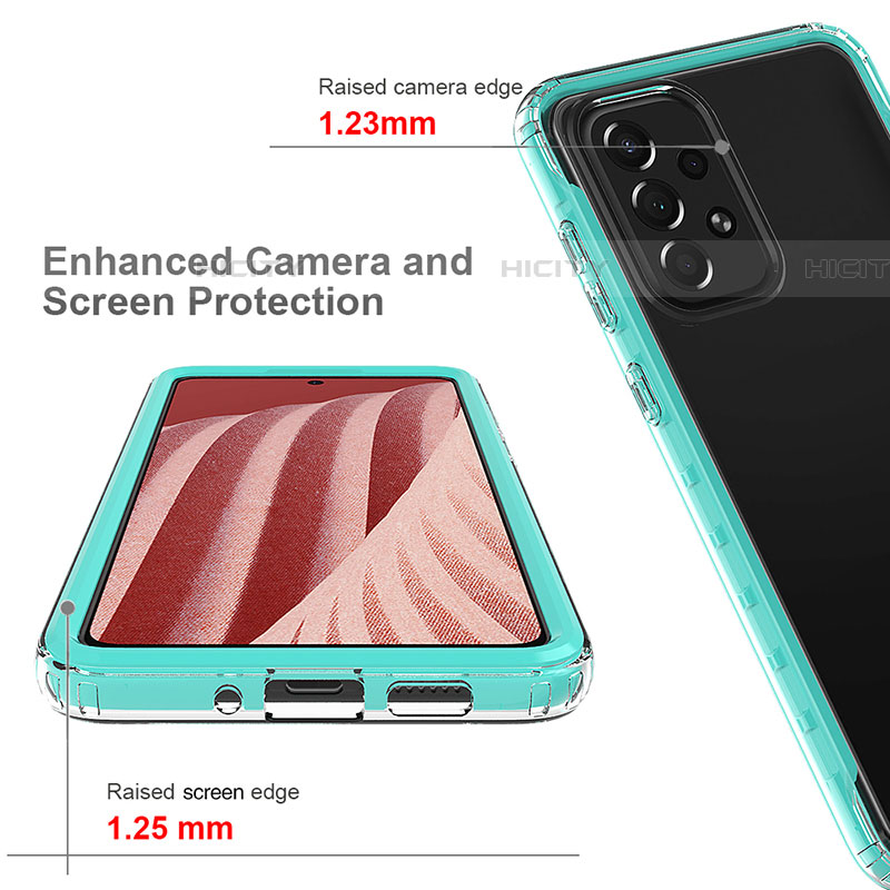 Silikon Schutzhülle Rahmen Tasche Hülle Durchsichtig Transparent 360 Grad Ganzkörper JX1 für Samsung Galaxy A73 5G groß