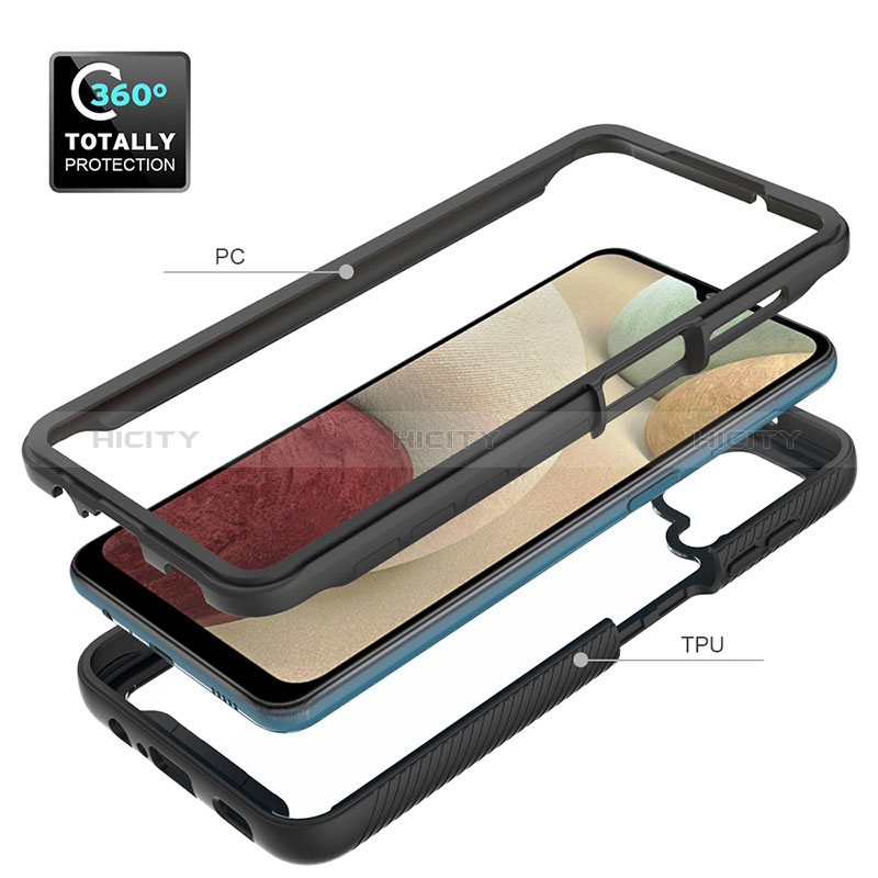 Silikon Schutzhülle Rahmen Tasche Hülle Durchsichtig Transparent 360 Grad Ganzkörper JX2 für Samsung Galaxy A12 5G groß