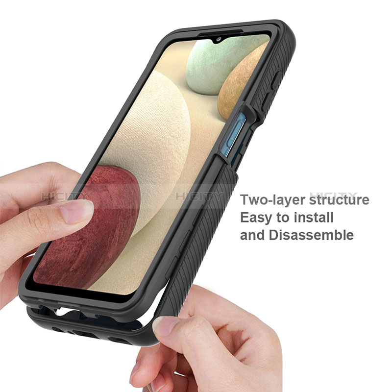 Silikon Schutzhülle Rahmen Tasche Hülle Durchsichtig Transparent 360 Grad Ganzkörper JX2 für Samsung Galaxy A12 Nacho