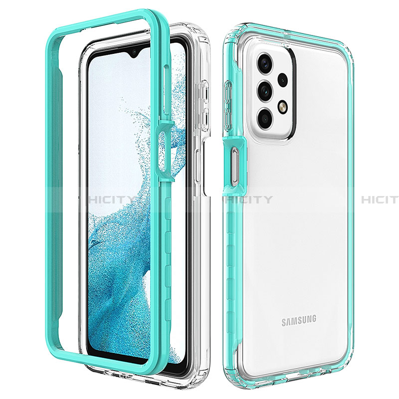 Silikon Schutzhülle Rahmen Tasche Hülle Durchsichtig Transparent 360 Grad Ganzkörper JX2 für Samsung Galaxy A23 4G