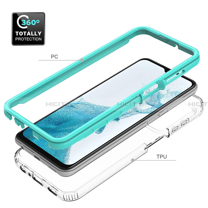 Silikon Schutzhülle Rahmen Tasche Hülle Durchsichtig Transparent 360 Grad Ganzkörper JX2 für Samsung Galaxy A23 4G