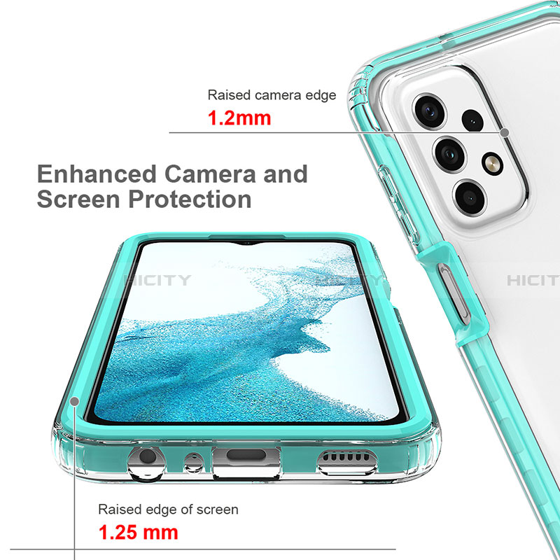 Silikon Schutzhülle Rahmen Tasche Hülle Durchsichtig Transparent 360 Grad Ganzkörper JX2 für Samsung Galaxy A23 4G groß