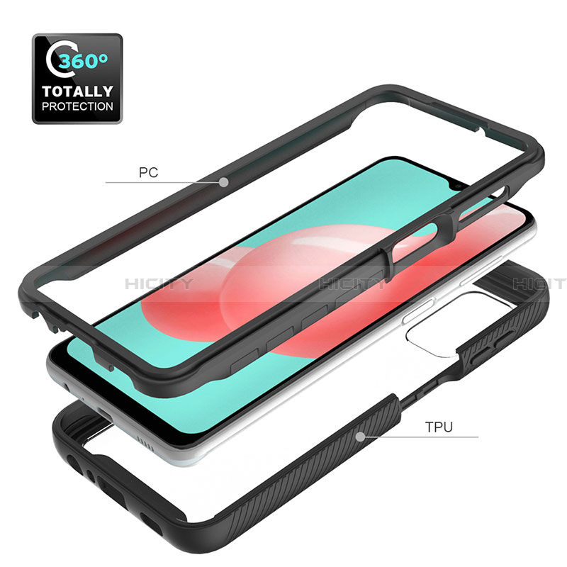 Silikon Schutzhülle Rahmen Tasche Hülle Durchsichtig Transparent 360 Grad Ganzkörper JX2 für Samsung Galaxy A32 5G groß