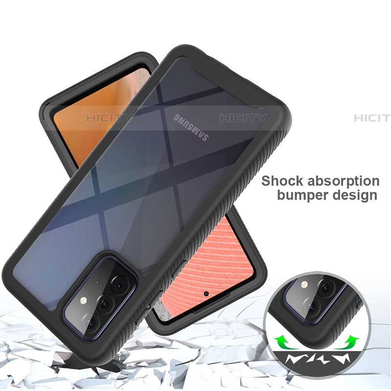 Silikon Schutzhülle Rahmen Tasche Hülle Durchsichtig Transparent 360 Grad Ganzkörper JX2 für Samsung Galaxy A72 4G groß