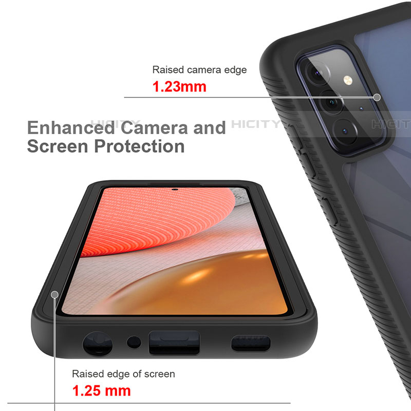 Silikon Schutzhülle Rahmen Tasche Hülle Durchsichtig Transparent 360 Grad Ganzkörper JX2 für Samsung Galaxy A72 5G