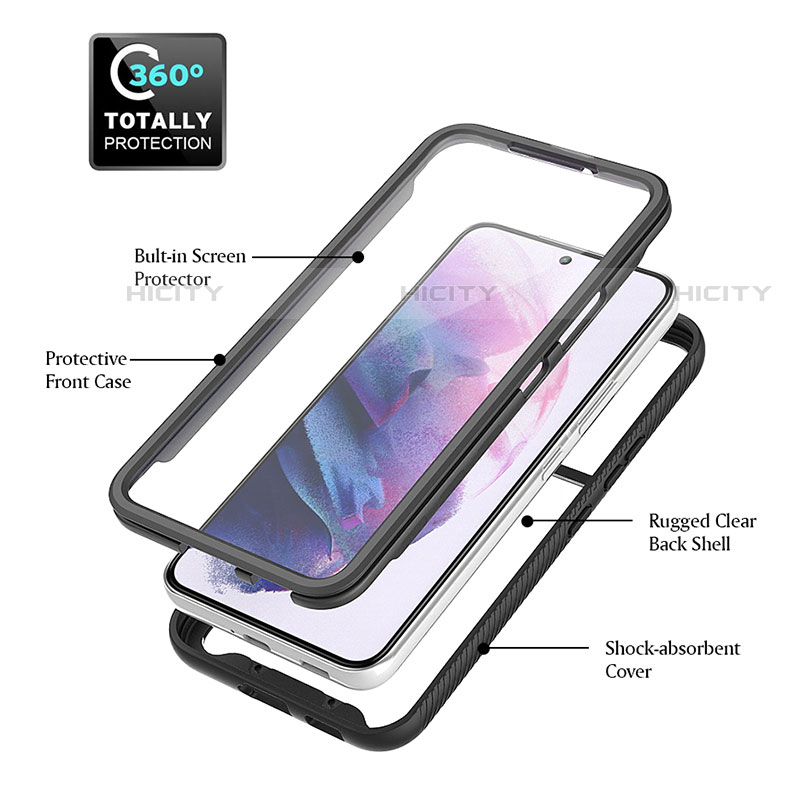 Silikon Schutzhülle Rahmen Tasche Hülle Durchsichtig Transparent 360 Grad Ganzkörper M01 für Samsung Galaxy S21 Plus 5G groß