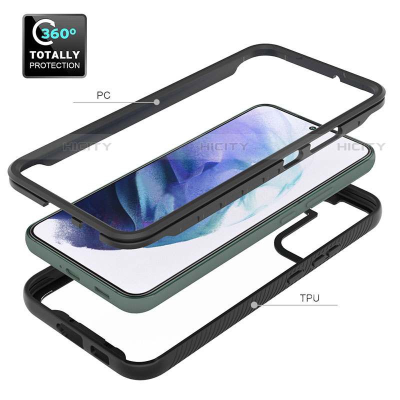 Silikon Schutzhülle Rahmen Tasche Hülle Durchsichtig Transparent 360 Grad Ganzkörper M02 für Samsung Galaxy S21 FE 5G groß