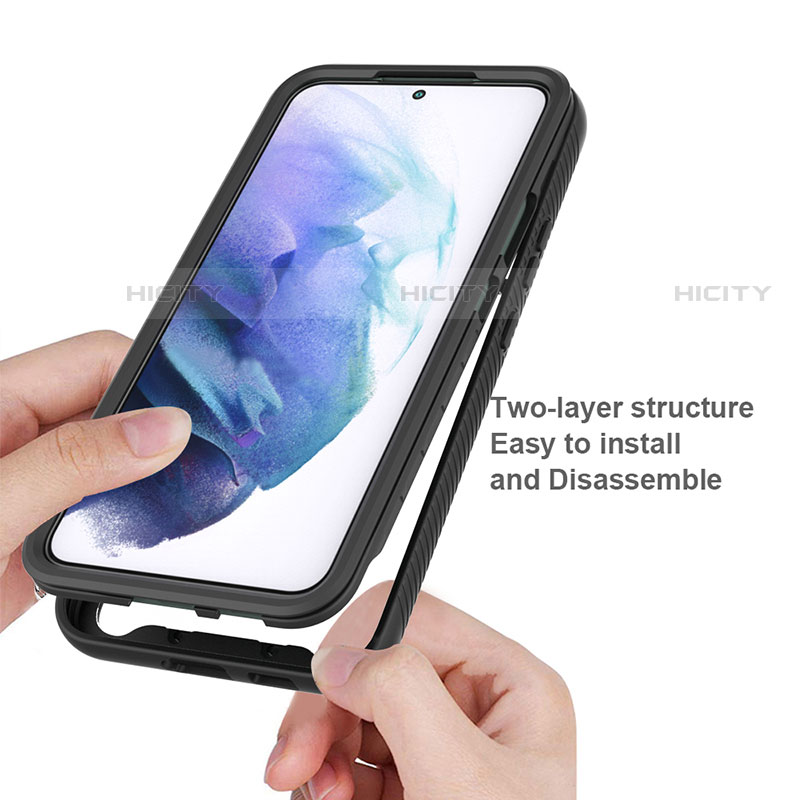 Silikon Schutzhülle Rahmen Tasche Hülle Durchsichtig Transparent 360 Grad Ganzkörper M02 für Samsung Galaxy S21 FE 5G groß