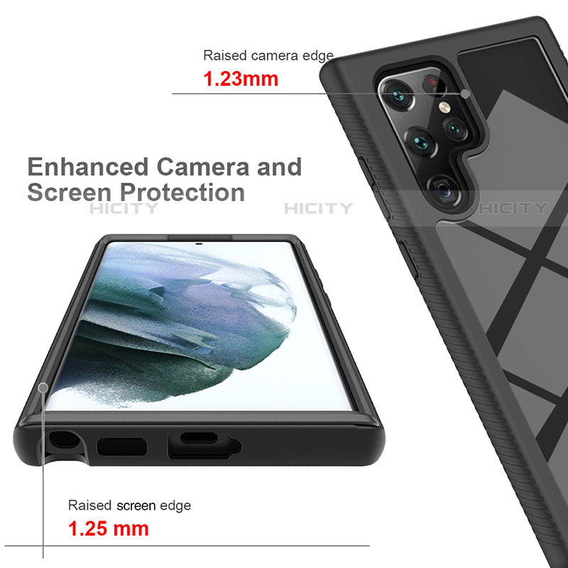 Silikon Schutzhülle Rahmen Tasche Hülle Durchsichtig Transparent 360 Grad Ganzkörper M02 für Samsung Galaxy S23 Ultra 5G