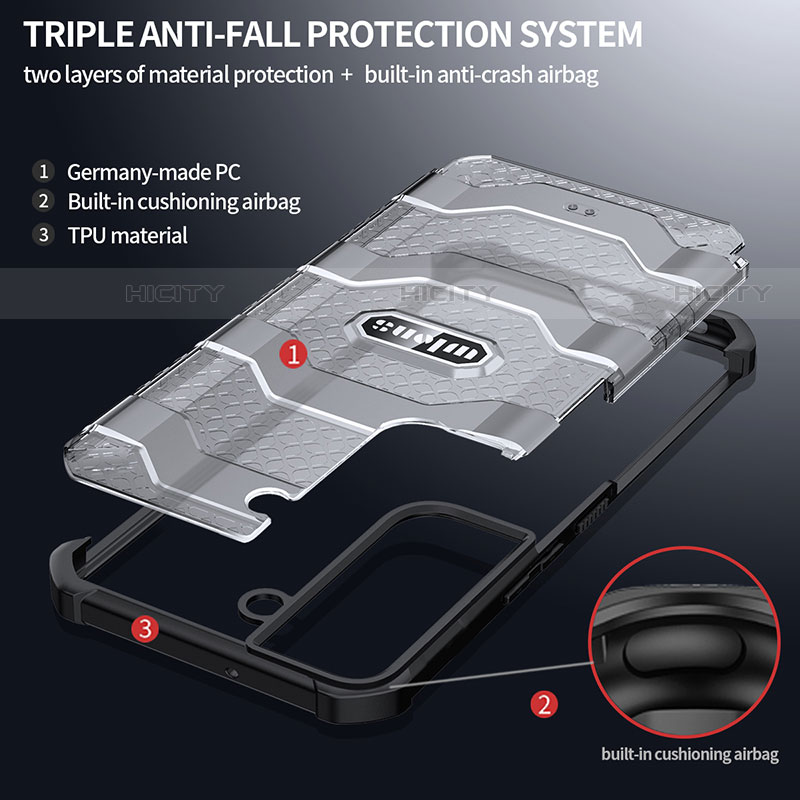 Silikon Schutzhülle Rahmen Tasche Hülle Durchsichtig Transparent 360 Grad Ganzkörper M05 für Samsung Galaxy S22 Plus 5G