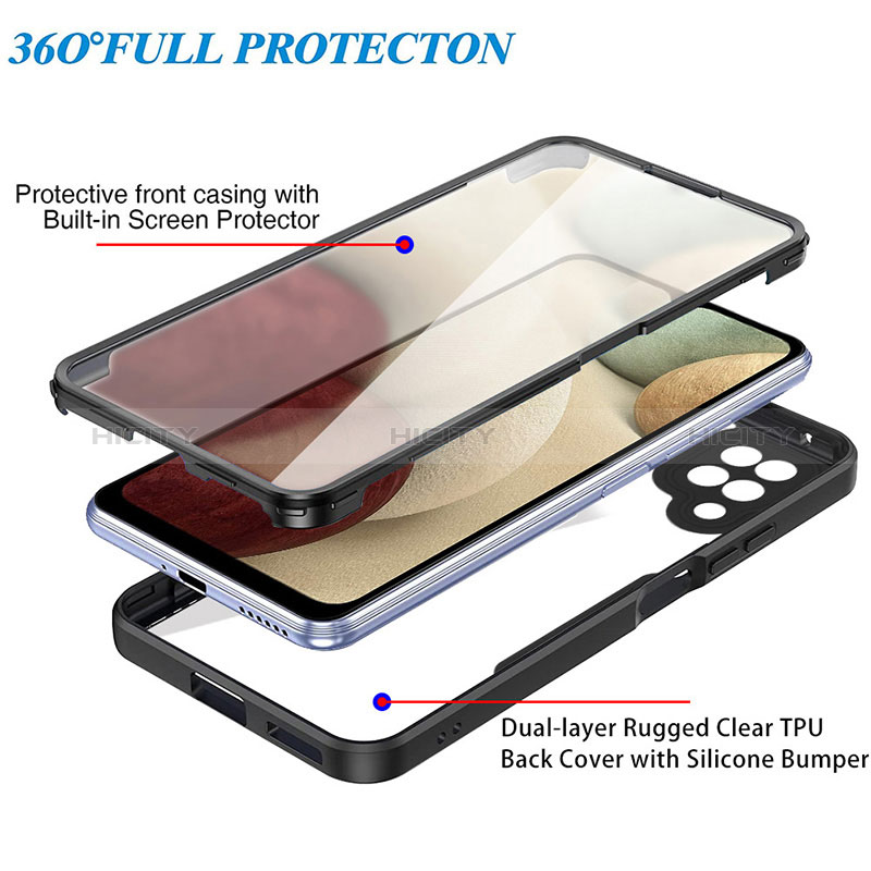 Silikon Schutzhülle Rahmen Tasche Hülle Durchsichtig Transparent 360 Grad Ganzkörper MJ1 für Samsung Galaxy A12 5G