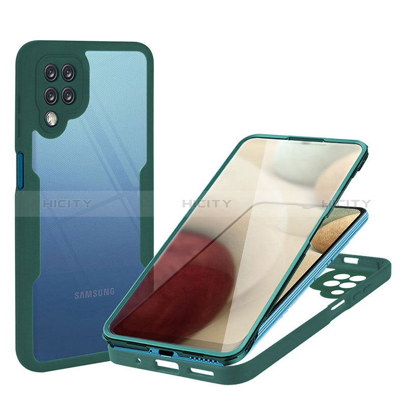 Silikon Schutzhülle Rahmen Tasche Hülle Durchsichtig Transparent 360 Grad Ganzkörper MJ1 für Samsung Galaxy A12 5G Grün Plus