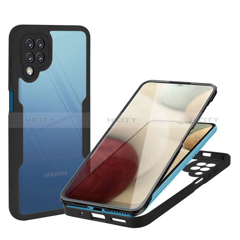 Silikon Schutzhülle Rahmen Tasche Hülle Durchsichtig Transparent 360 Grad Ganzkörper MJ1 für Samsung Galaxy A12 Nacho groß