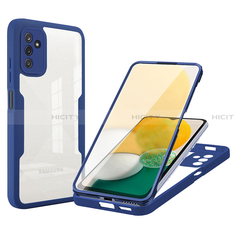 Silikon Schutzhülle Rahmen Tasche Hülle Durchsichtig Transparent 360 Grad Ganzkörper MJ1 für Samsung Galaxy A13 5G Blau Plus