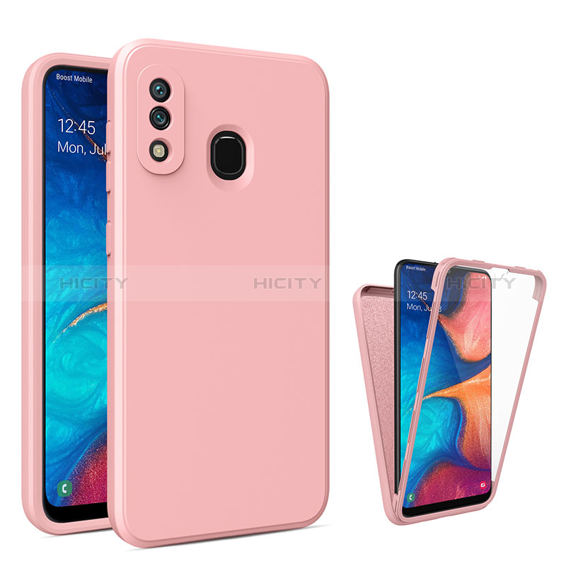 Silikon Schutzhülle Rahmen Tasche Hülle Durchsichtig Transparent 360 Grad Ganzkörper MJ1 für Samsung Galaxy A30 Rosegold Plus