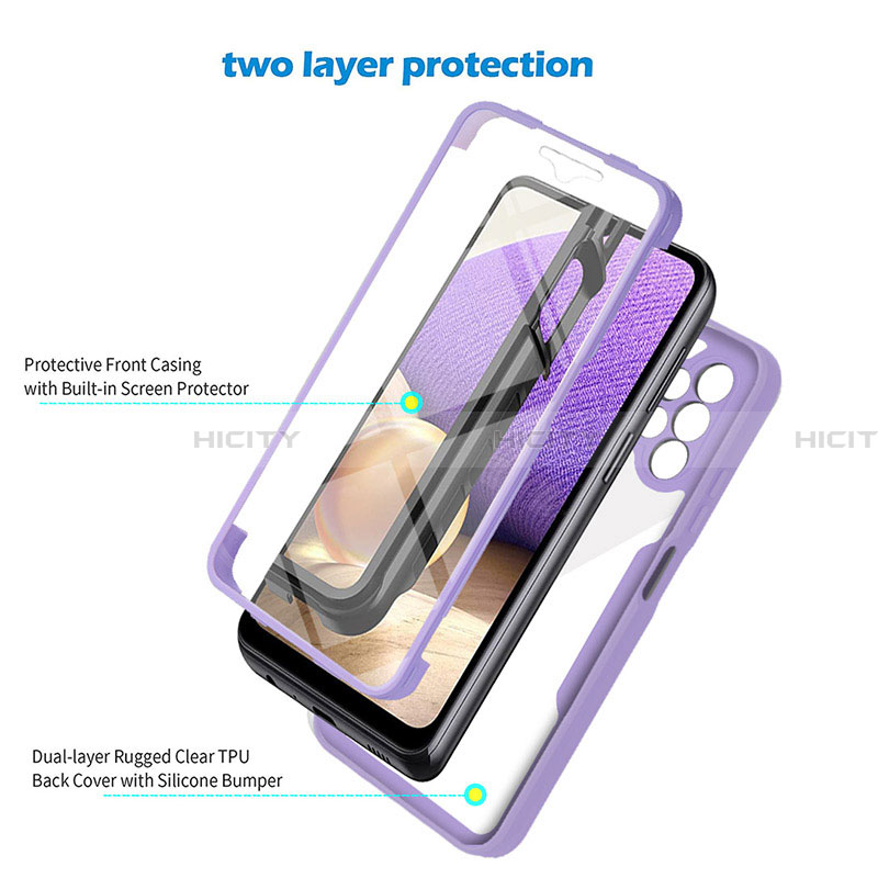 Silikon Schutzhülle Rahmen Tasche Hülle Durchsichtig Transparent 360 Grad Ganzkörper MJ1 für Samsung Galaxy A32 4G groß