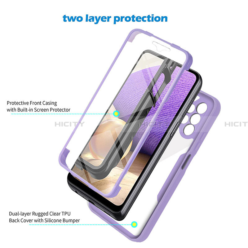 Silikon Schutzhülle Rahmen Tasche Hülle Durchsichtig Transparent 360 Grad Ganzkörper MJ1 für Samsung Galaxy A32 5G