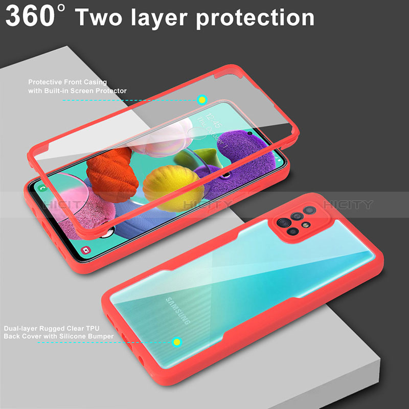 Silikon Schutzhülle Rahmen Tasche Hülle Durchsichtig Transparent 360 Grad Ganzkörper MJ1 für Samsung Galaxy A51 5G