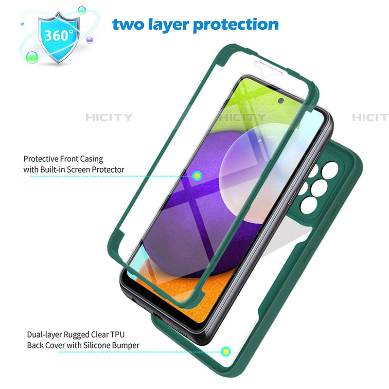 Silikon Schutzhülle Rahmen Tasche Hülle Durchsichtig Transparent 360 Grad Ganzkörper MJ1 für Samsung Galaxy A52 5G