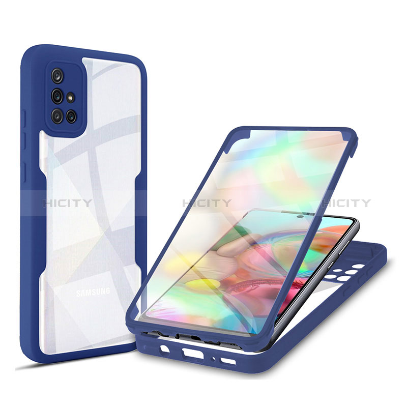 Silikon Schutzhülle Rahmen Tasche Hülle Durchsichtig Transparent 360 Grad Ganzkörper MJ1 für Samsung Galaxy A71 4G A715